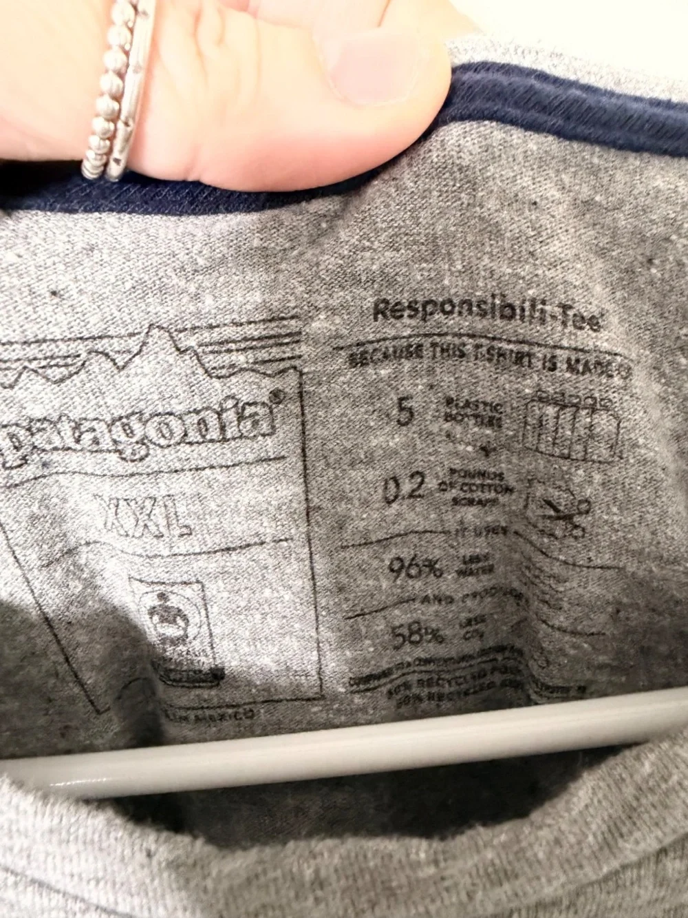 Patagonia Responsibili-Tee , Women's, Grey Short Sleeve, Size XXL